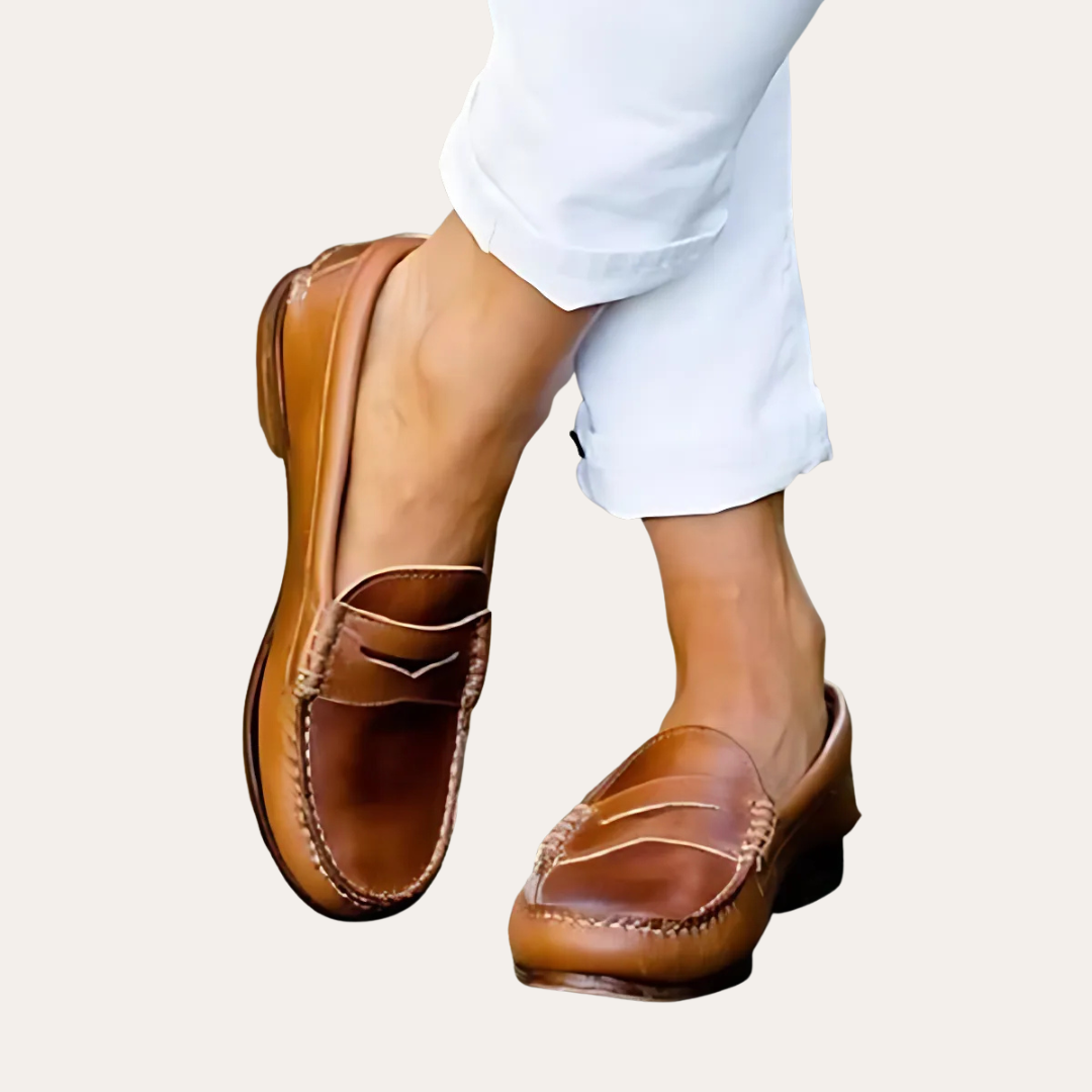 Mocasines ortopédicos y cómodos de cuero para mujer