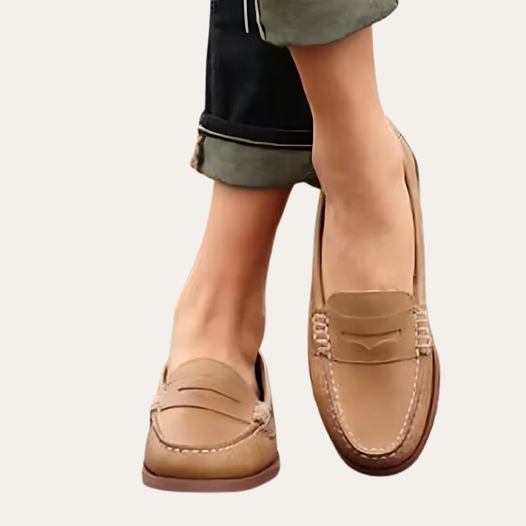 Mocasines ortopédicos y cómodos de cuero para mujer