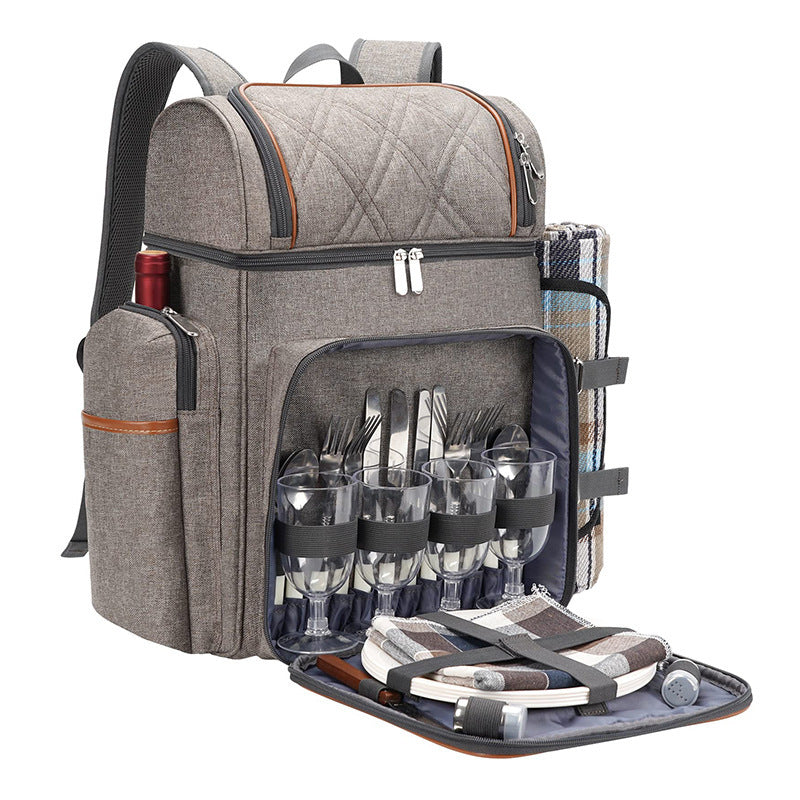 Mochila de picnic con vajilla completa