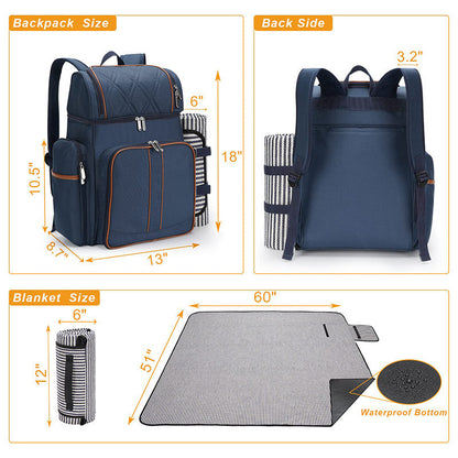 Mochila de picnic con vajilla completa
