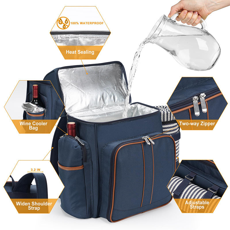 Mochila de picnic con vajilla completa
