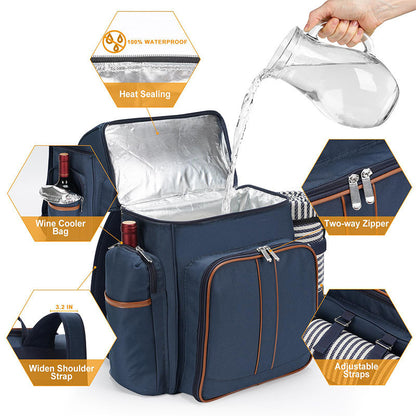 Mochila de picnic con vajilla completa