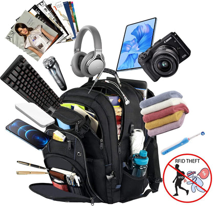 Mochila de Viaje Extra Grande de 55L con Carga USB y Seguridad RFID