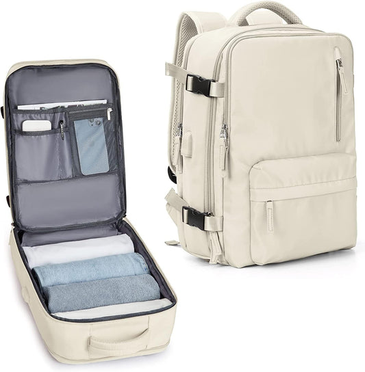 Mochila de Viaje Impermeable de 40L con Compartimento para Zapatos y Puerto USB – Acomoda Laptop de 14” (35.56 cm)