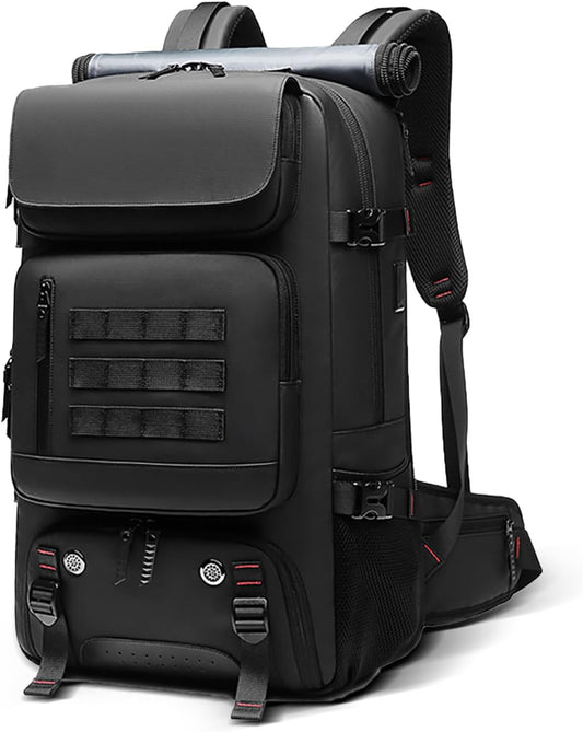 Mochila de Viaje Impermeable de 50L con Compartimento para Zapatos y Puerto USB