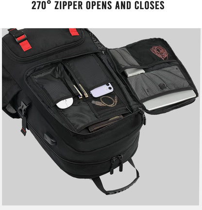 Mochila de Viaje Impermeable de 60L con Puerto USB y Compartimento para Zapatos