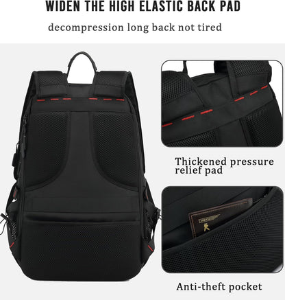 Mochila de Viaje Impermeable de 60L con Puerto USB y Compartimento para Zapatos