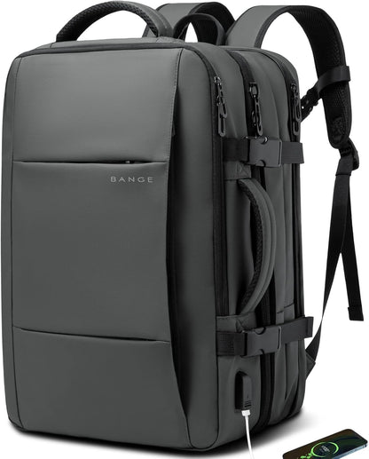 Mochila de viaje impermeable expandible de 26 a 45L con funda para laptop y asa de duffle