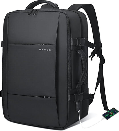 Mochila de viaje impermeable expandible de 26 a 45L con funda para laptop y asa de duffle