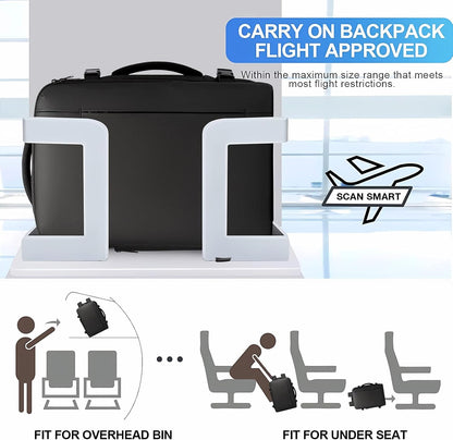 Mochila de viaje impermeable expandible de 26 a 45L con funda para laptop y asa de duffle