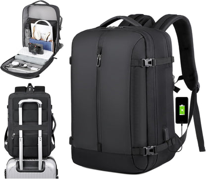Mochila de Viaje Impermeable Expandible de 40L con Puerto USB y Compartimento para Laptop de 17” (43.18 cm) – AirVoyage