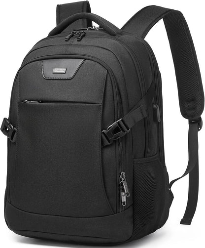 Mochila de Viaje Resistente al Agua para Laptop con Puerto USB y Almacenamiento Organizado