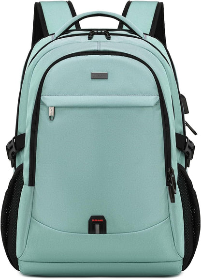 Mochila de Viaje Resistente al Agua para Laptop con Puerto USB y Almacenamiento Organizado