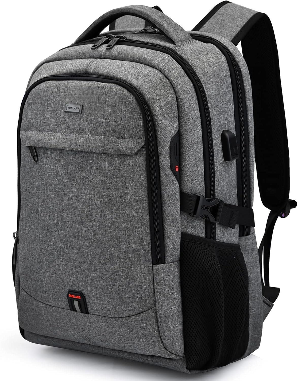 Mochila de Viaje Resistente al Agua para Laptop con Puerto USB y Almacenamiento Organizado