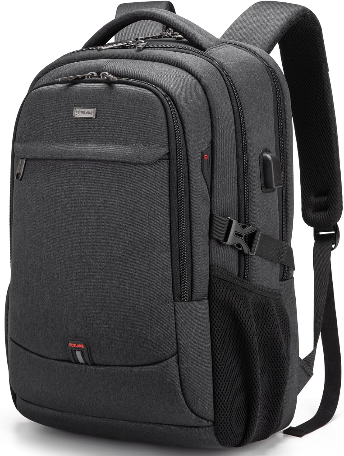 Mochila de Viaje Resistente al Agua para Laptop con Puerto USB y Almacenamiento Organizado