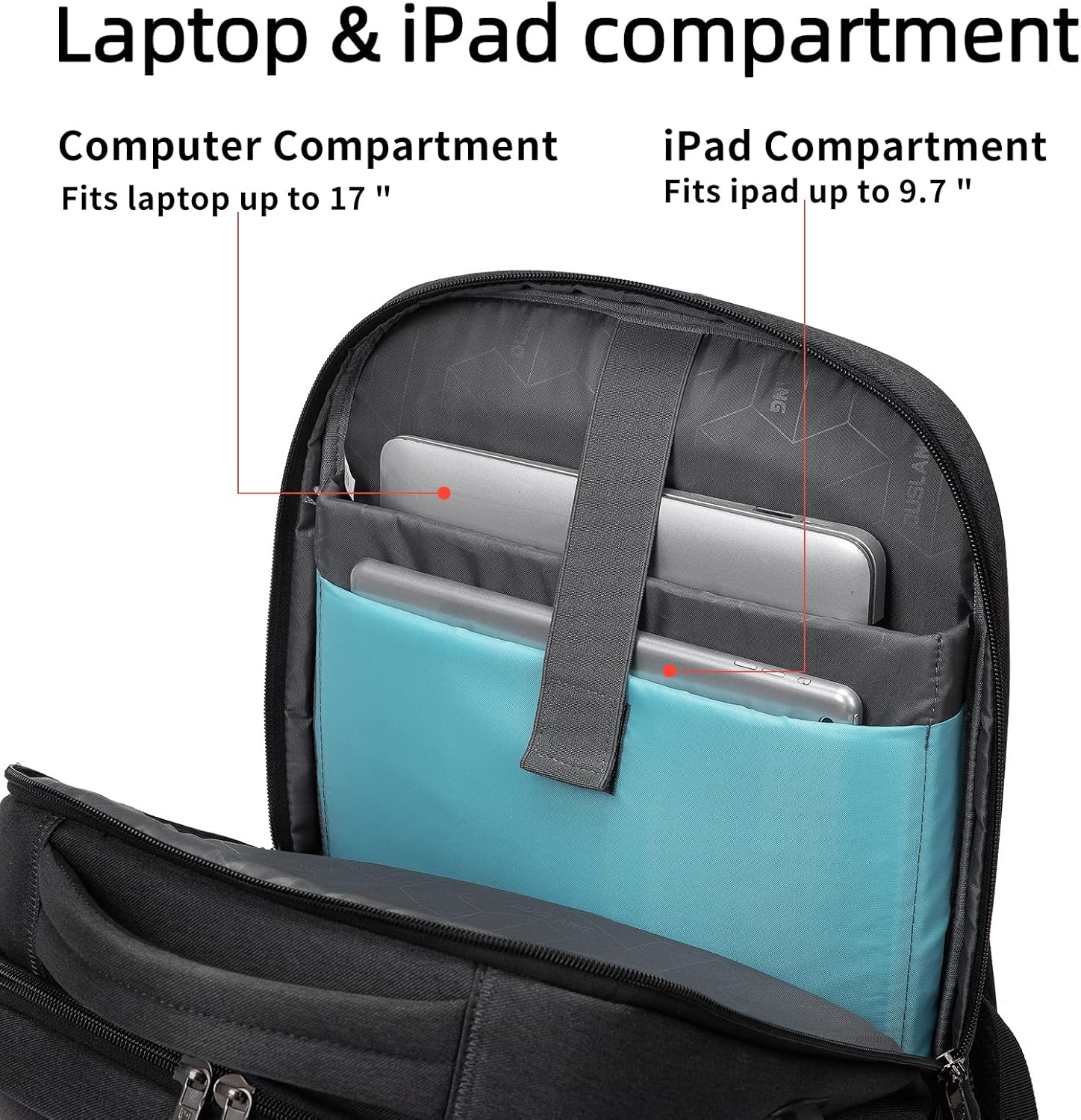 Mochila de Viaje Resistente al Agua para Laptop con Puerto USB y Almacenamiento Organizado