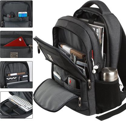 Mochila delgada antirrobo para laptop con puerto de carga USB
