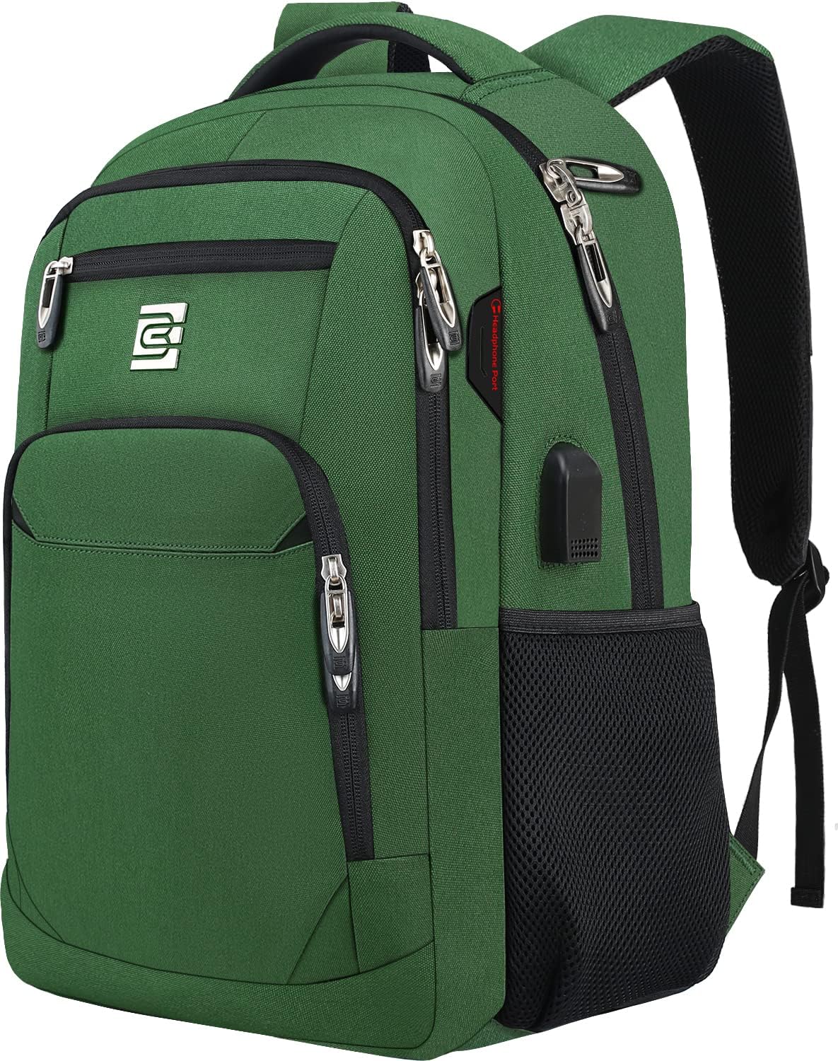 Mochila delgada antirrobo para laptop con puerto de carga USB
