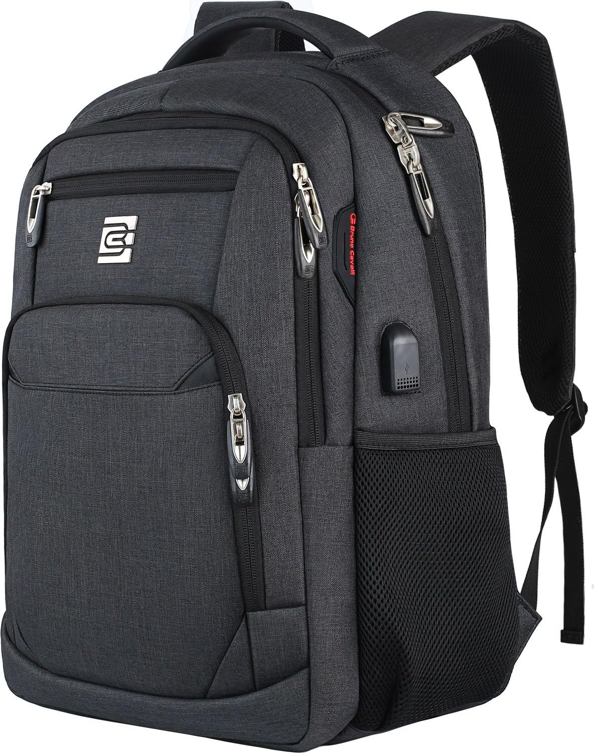 Mochila delgada antirrobo para laptop con puerto de carga USB