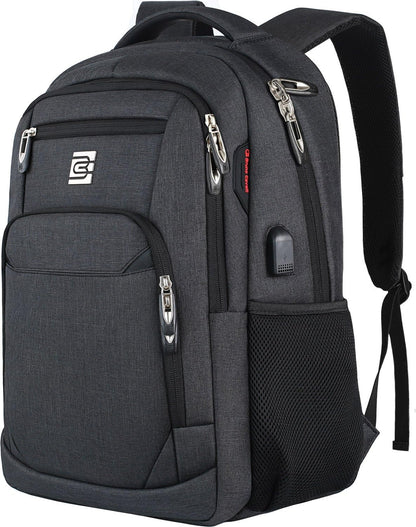 Mochila delgada antirrobo para laptop con puerto de carga USB