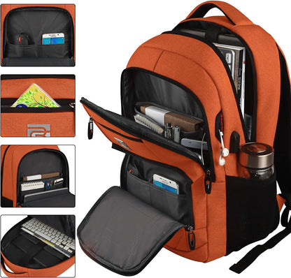 Mochila delgada antirrobo para laptop con puerto de carga USB