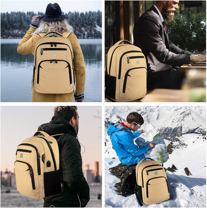 Mochila delgada antirrobo para laptop con puerto de carga USB