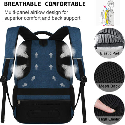 Mochila delgada antirrobo para laptop con puerto de carga USB