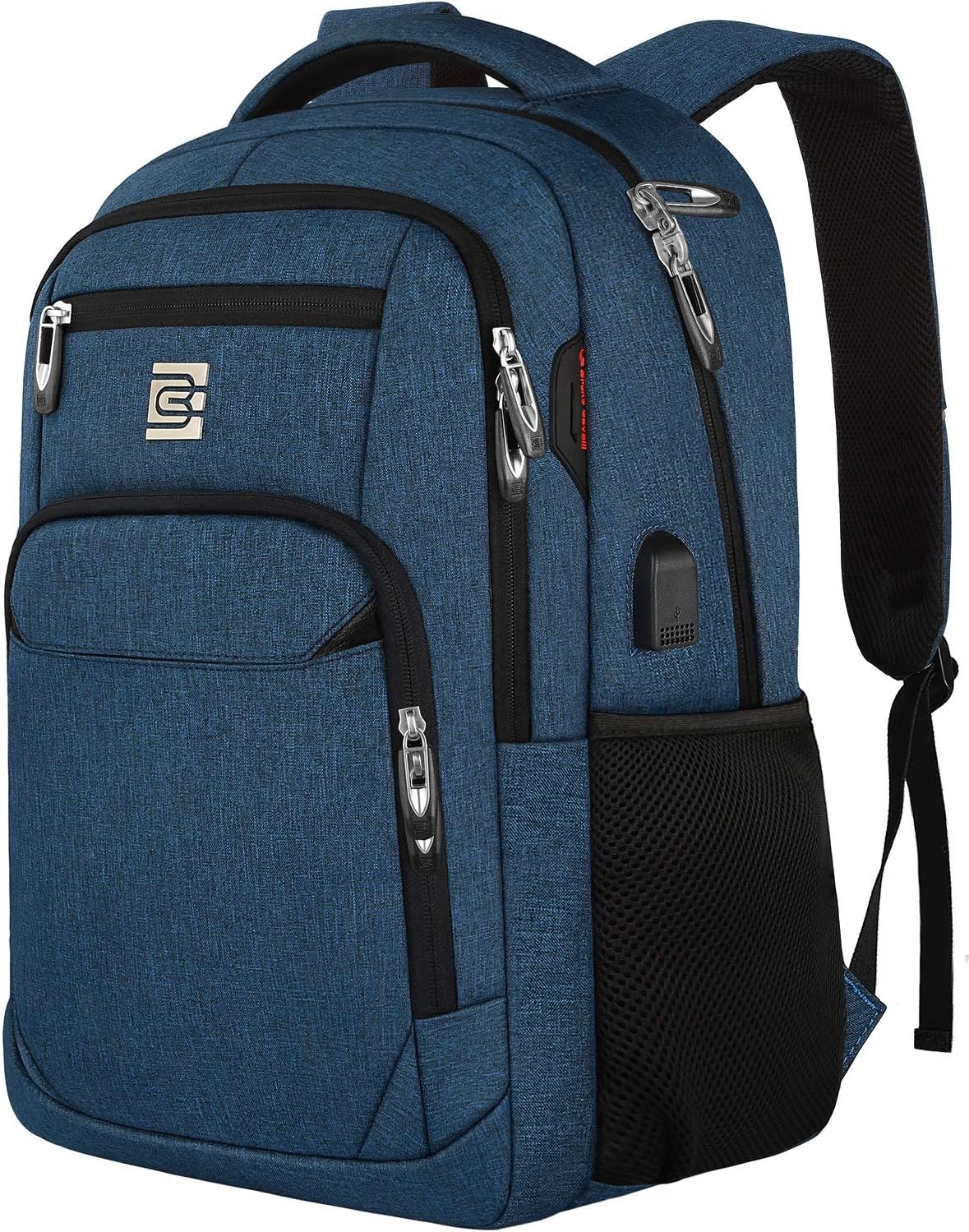 Mochila delgada antirrobo para laptop con puerto de carga USB