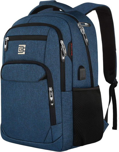Mochila delgada antirrobo para laptop con puerto de carga USB
