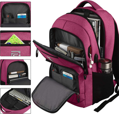 Mochila delgada antirrobo para laptop con puerto de carga USB