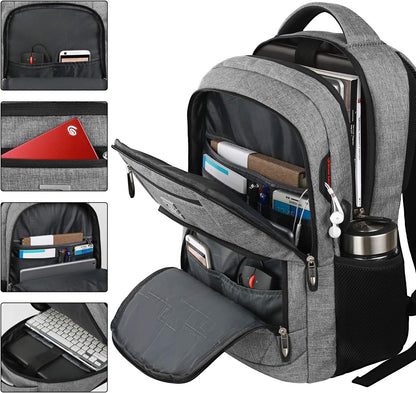 Mochila delgada antirrobo para laptop con puerto de carga USB