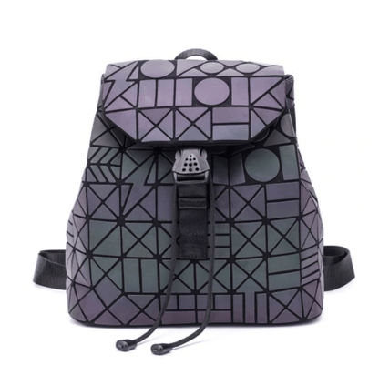 Mochila Geométrica Reflectante que Cambia de Color para Mujeres