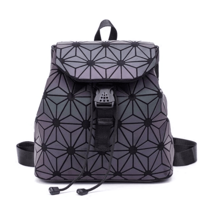 Mochila Geométrica Reflectante que Cambia de Color para Mujeres