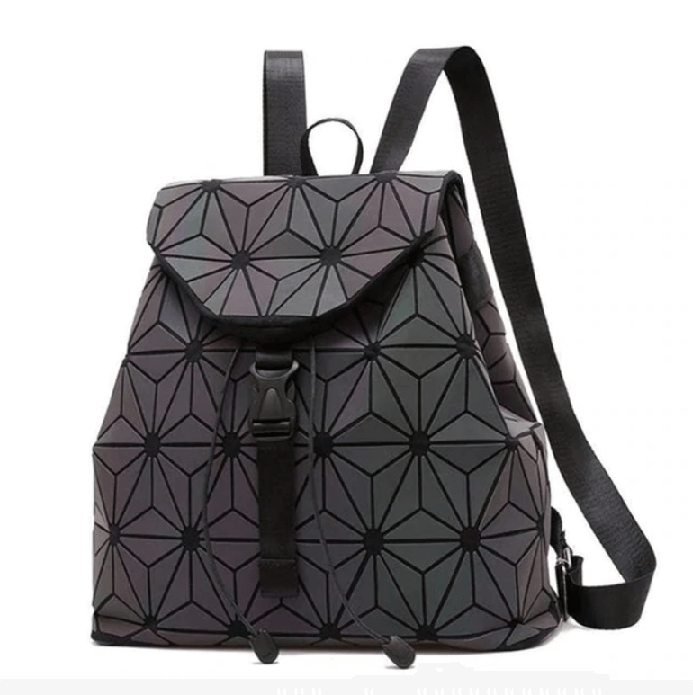 Mochila Geométrica Reflectante que Cambia de Color para Mujeres