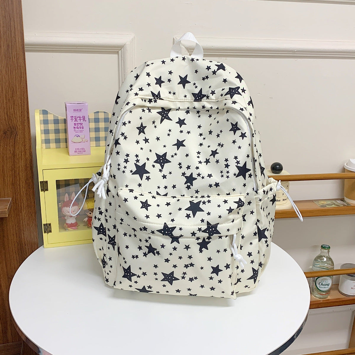 Mochila multibolsillos con estampado de estrellas