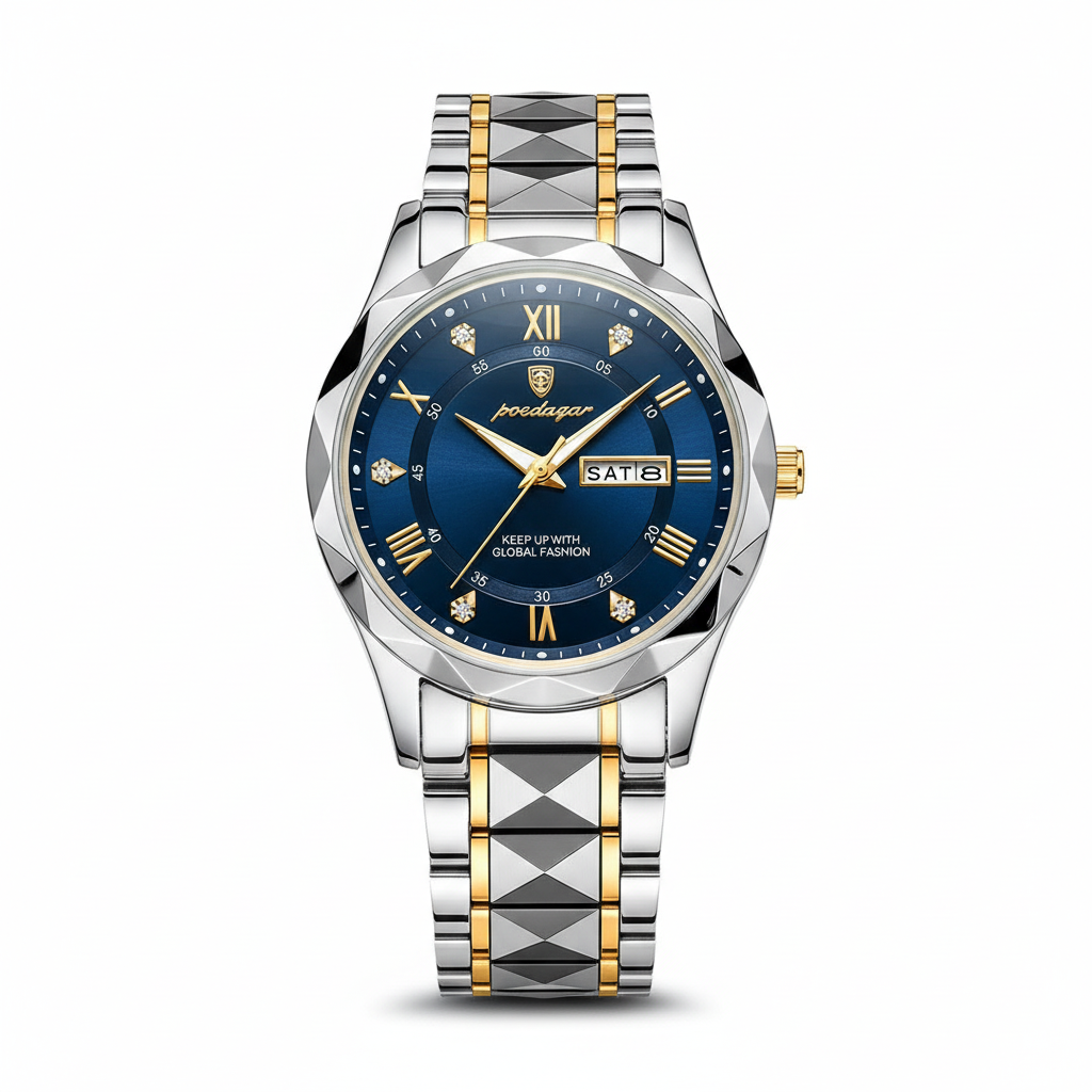 Modelo VierraSol 615 | Reloj de Lujo para Hombre | Movimiento de Cuarzo Japonés MIYOTA | Caja de Acero Inoxidable 316L | Cristal de Vidrio Hardlex | Resistente al Agua 3 ATM | Índices Luminiscentes y Fecha