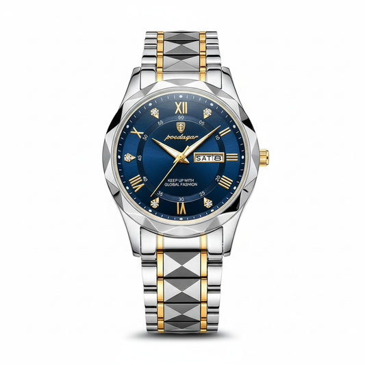 Modelo VierraSol 615 | Reloj de Lujo para Hombre | Movimiento de Cuarzo Japonés MIYOTA | Caja de Acero Inoxidable 316L | Cristal de Vidrio Hardlex | Resistente al Agua 3 ATM | Índices Luminiscentes y Fecha
