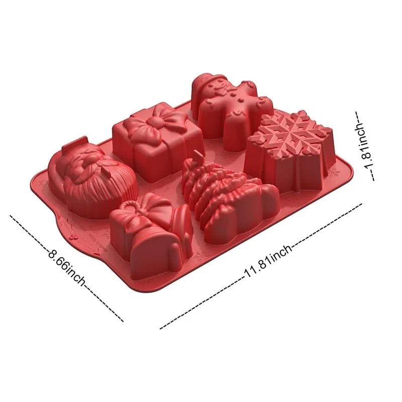 Moldes antiadherentes navideños para galletas con formas de Papá Noel, muñeco de nieve y árbol