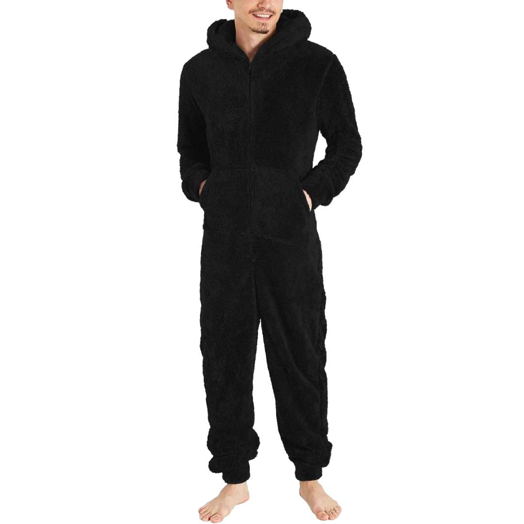 Mono pijama de felpa para hombre con capucha