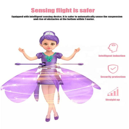 MUÑECA VOLADORA CON LUZ - SIMULACIÓN DE BAILE Y CONTROL POR GESTOS - JUGUETE VOLADOR MÁGICO PARA NIÑOS