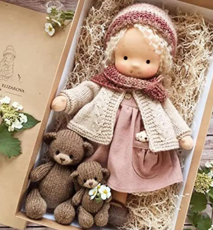 Muñeca Waldorf Hecha a Mano en Tela Suave - Juguete Creativo para Niños
