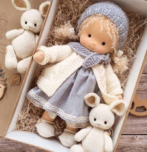 Muñeca Waldorf Hecha a Mano en Tela Suave - Juguete Creativo para Niños