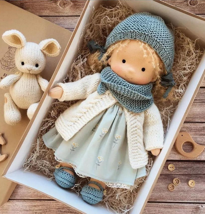 Muñeca Waldorf Hecha a Mano en Tela Suave - Juguete Creativo para Niños