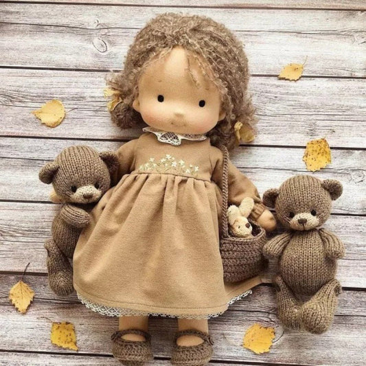 Muñeca Waldorf Hecha a Mano en Tela Suave - Juguete Creativo para Niños