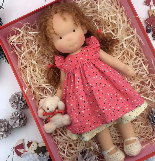 Muñeca Waldorf Hecha a Mano en Tela Suave - Juguete Creativo para Niños