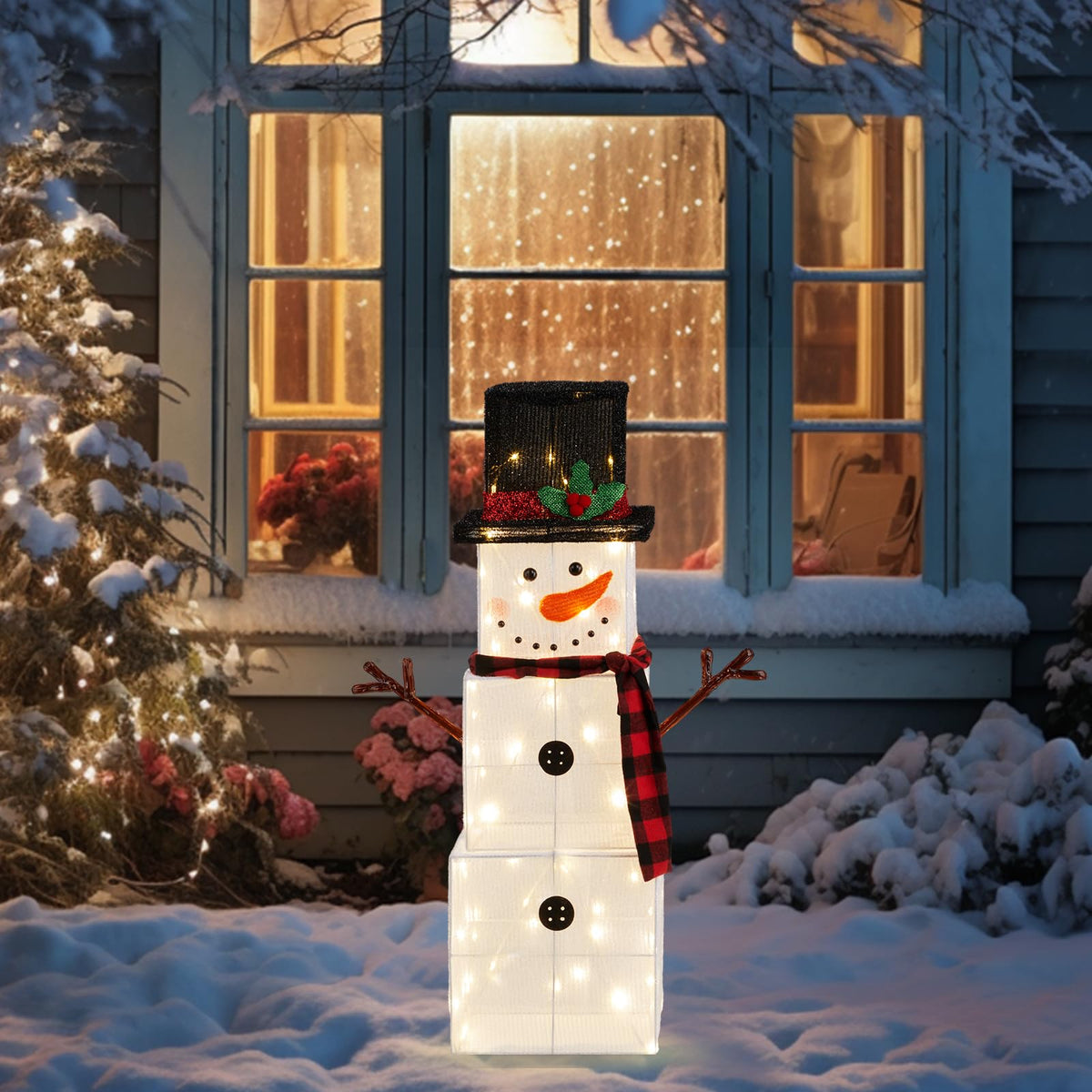 Muñeco de nieve navideño luminoso para exterior