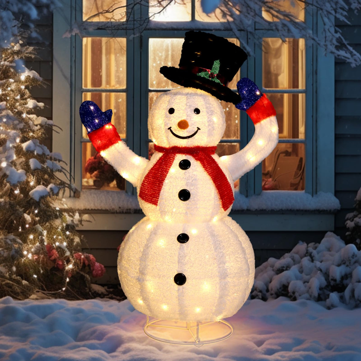 Muñeco de nieve navideño luminoso para exterior
