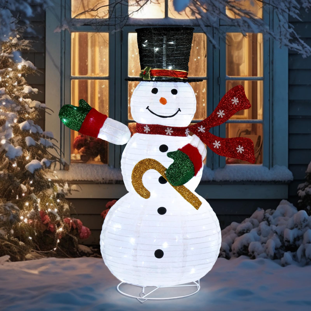 Muñeco de nieve navideño luminoso para exterior