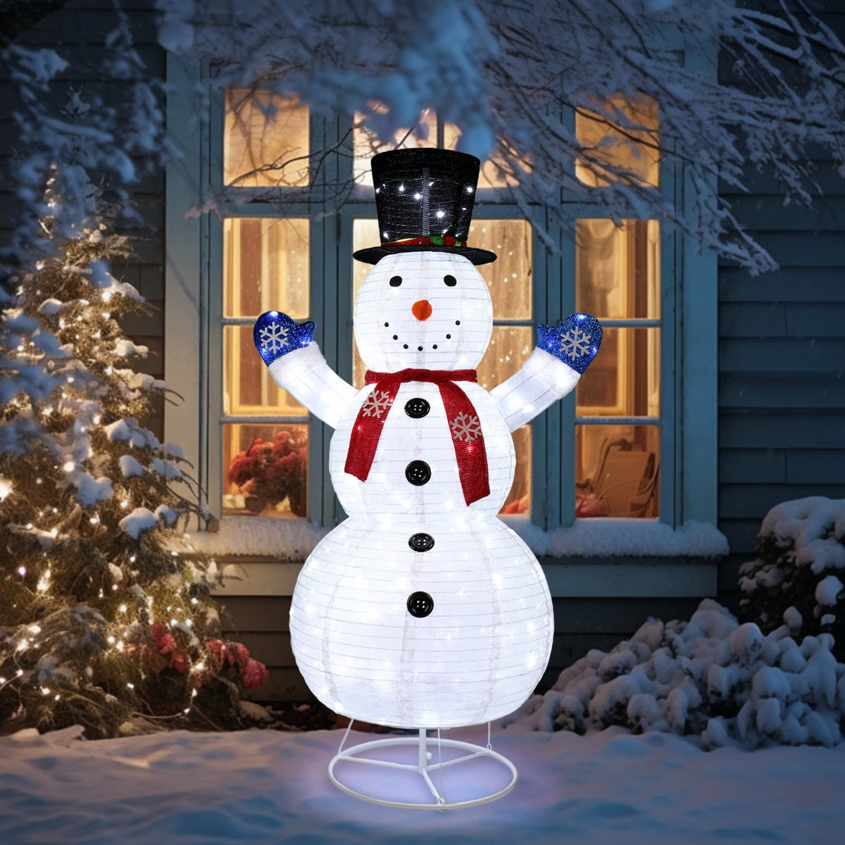 Muñeco de nieve navideño luminoso para exterior