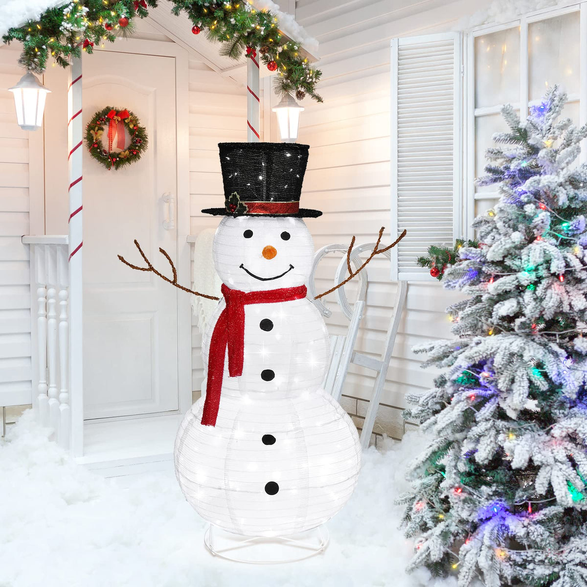 Muñeco de nieve navideño luminoso para exterior
